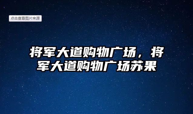 將軍大道購物廣場，將軍大道購物廣場蘇果