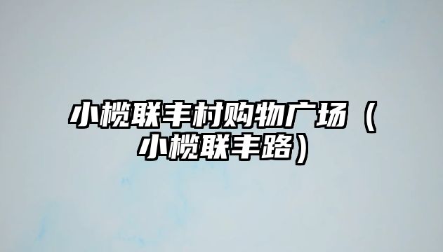 小欖聯(lián)豐村購(gòu)物廣場(chǎng)（小欖聯(lián)豐路）