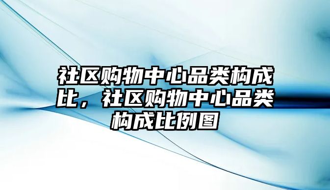 社區(qū)購物中心品類構(gòu)成比，社區(qū)購物中心品類構(gòu)成比例圖