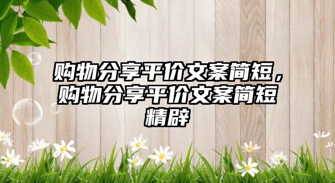 購物分享平價(jià)文案簡短，購物分享平價(jià)文案簡短精辟