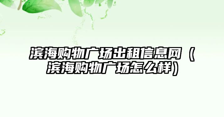 濱海購物廣場出租信息網(wǎng)（濱海購物廣場怎么樣）