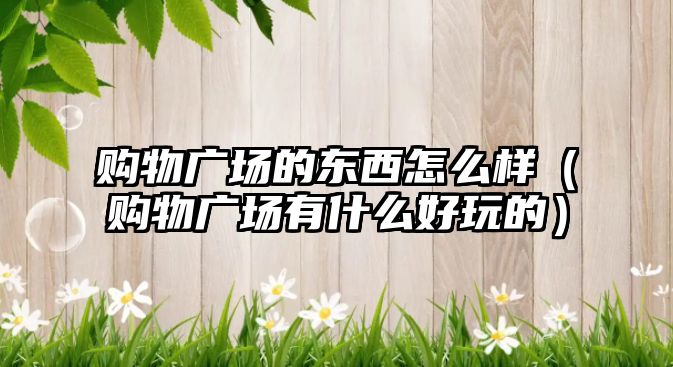 購物廣場的東西怎么樣（購物廣場有什么好玩的）